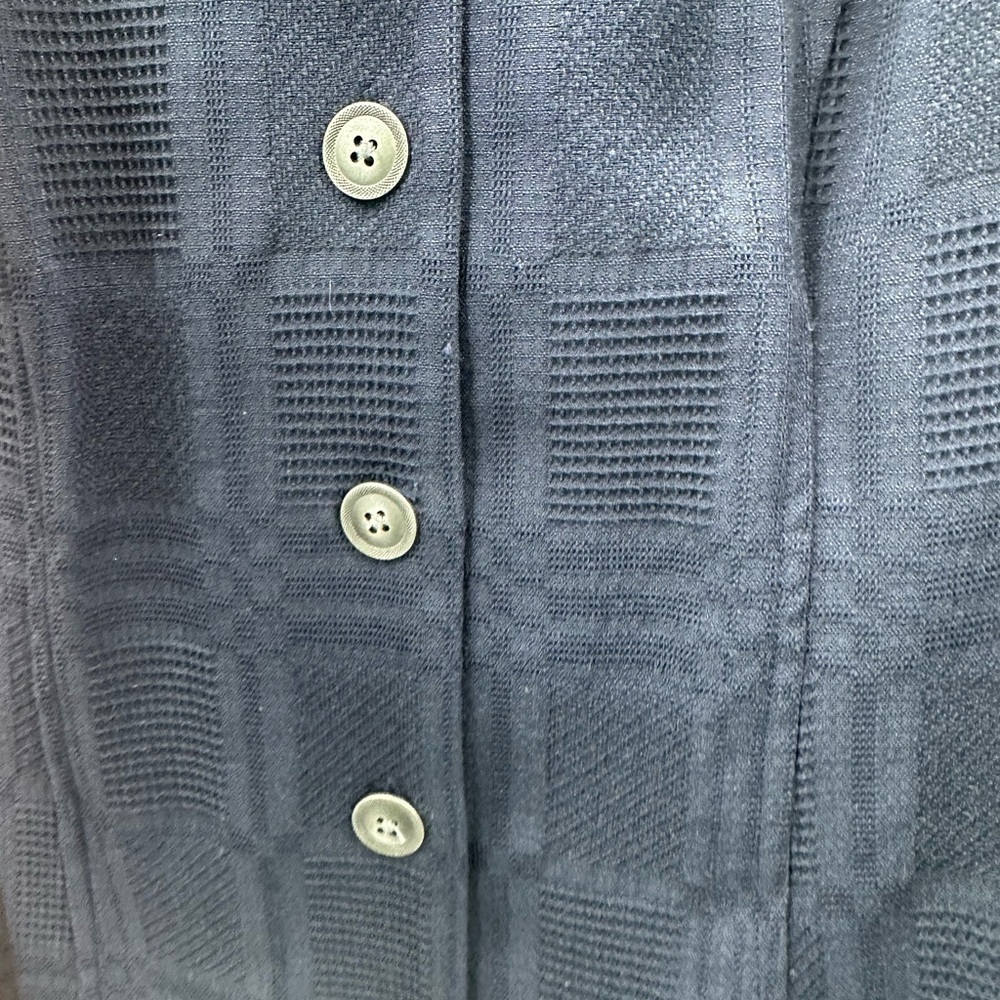 CHRISTOPHER & BANKS Blue cotton woman textured button down casual jacket NWT S - Picture 6 of 10